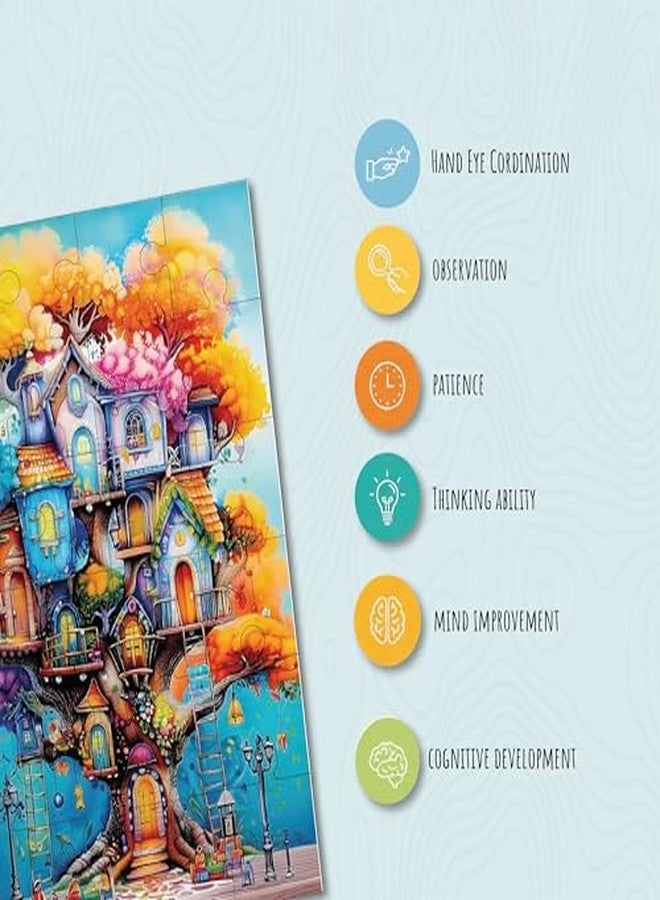 Khilonewale Kids Jigsaw Puzzle 8x12 Inch, 3+ Years - Colorful Educational Puzzle, Premium Thick Pieces, Learning Toy for Home or Classroom, Fun Gift for Boys and Girls (Rainbow Tree Village58) - Image 4
